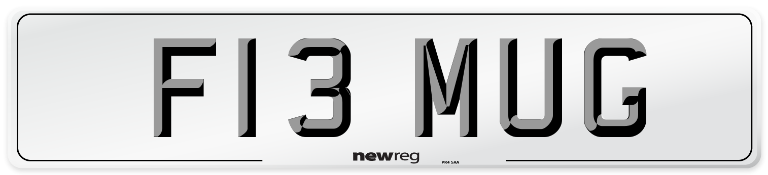 F13 MUG Number Plate from New Reg